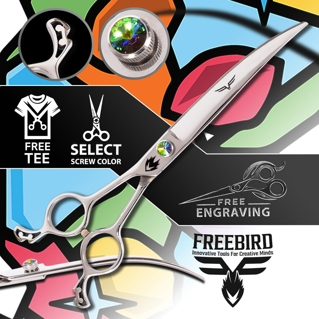 BoneZ Super Curve (Extreme Curve) Left Handed Grooming Shears Available in 7 & 9"