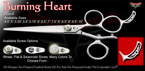 Burning Heart 3 Hole V Swivel Touch Grooming Shears