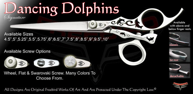 Dancing Dolphins Swivel Thumb Signature Grooming Shears