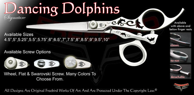 Dancing Dolphins Swivel Thumb Signature Hair Shears