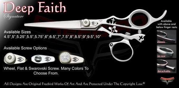 Deep Faith Swivel Thumb Signature Hair Shears