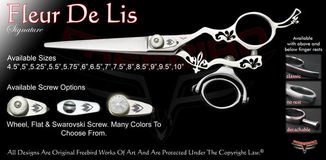 Fleur De Lis Deouble Double Thumb Signature Hair Shears