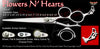Flowers N' Hearts 3 Hole Double V Swivel Touch Grooming Shears