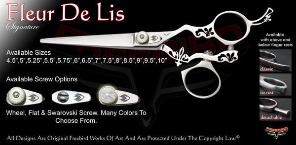 Fleur De Lis Swivel Thumb Signature Hair Shears