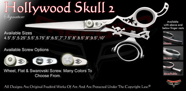 Hollywood Skull 2 Double Swivel Thumb Signature Hair Shears