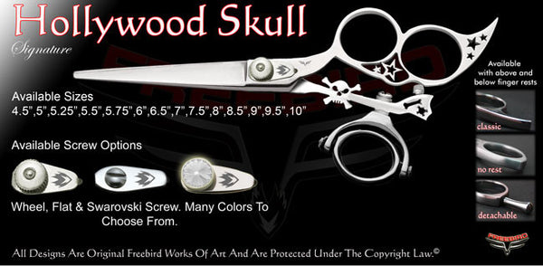 Hollywood Skull 3 Hole Double Swivel Thumb Signature Hair Shears