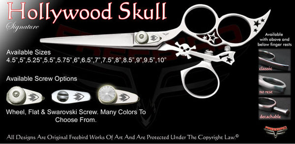 Hollywood Skull 3 Hole Swivel Thumb Signature Hair Shears