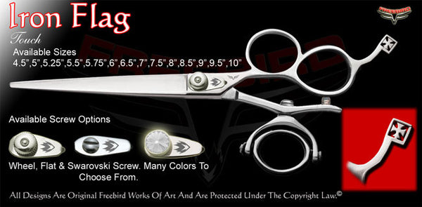 Iron Flag 3 Hole Double V Swivel Touch Grooming Shears