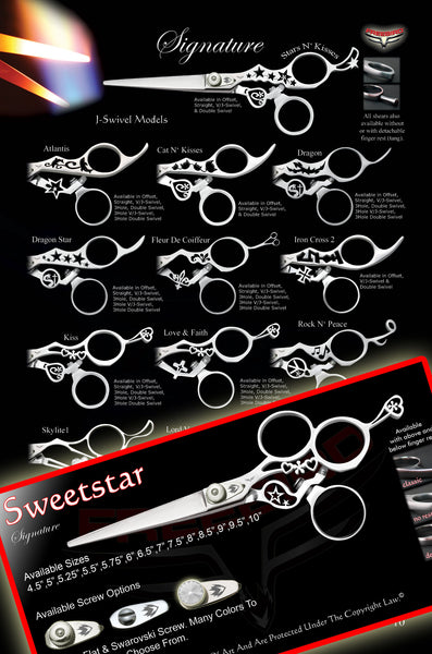 Signature J Swivel Thumb Shears and 3 Hole J Swivel Shears