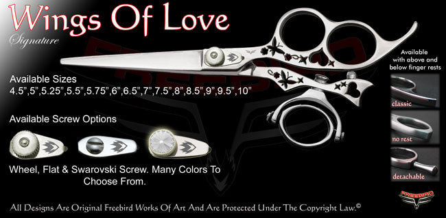 Wings Of Love 3 Hole Double Swivel Thumb Signature Hair Shears